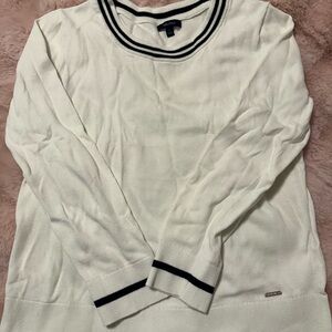 Nautica White Sweater with Black Accents